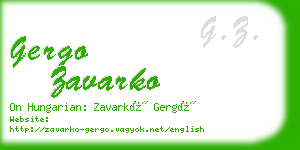 gergo zavarko business card